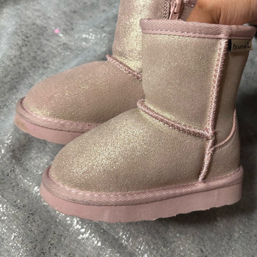 BearPaw Shimmering Gold and Pink Boots - Picture 3 of 7